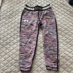 Under Armour Pink and Purple Leggings Athletic Stretchy Bottoms